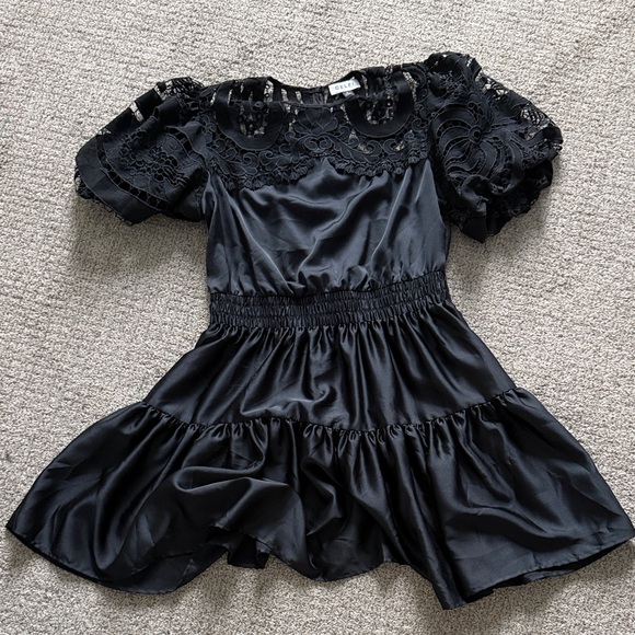 Anthropologie x Delfi Collective Elegant Black Lace Dress - Picture 3 of 4